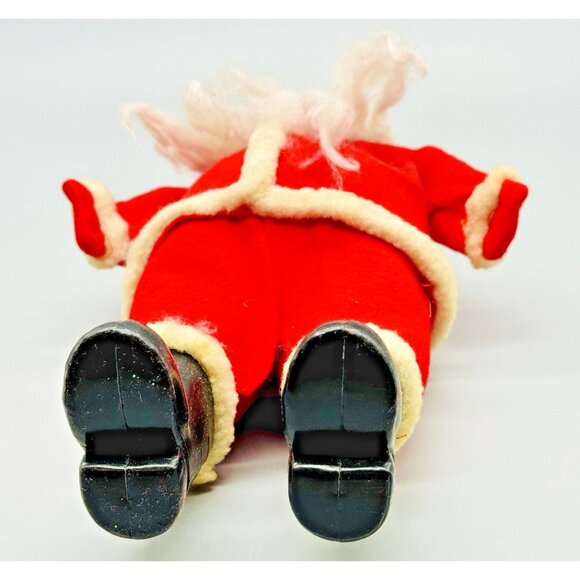 Vintage Rubber Faced Santa Claus Plush Stuffed Toy Doll 11 inch Christmas - Picture 7 of 8